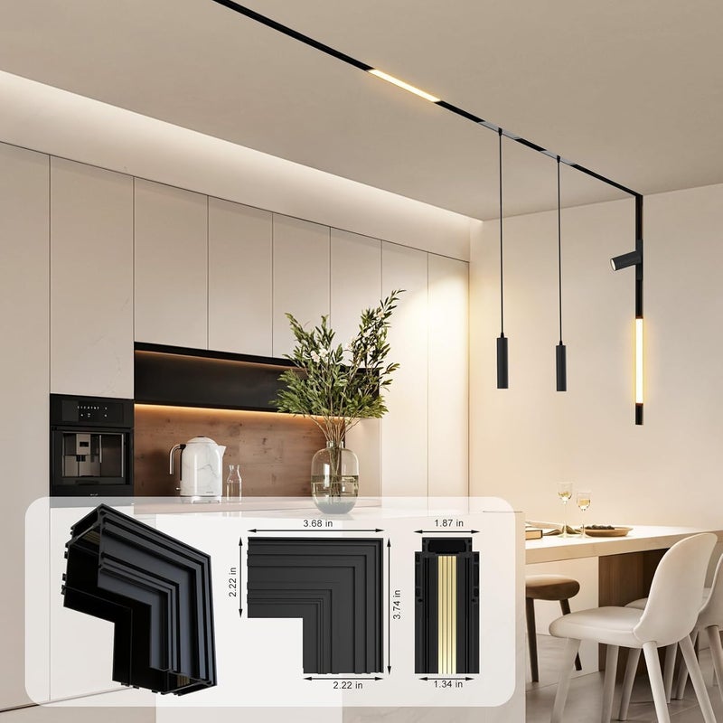 SCON Vertical Corner Joint, Wall Corner for Magnetic Track Lighting, Easy Install 24V Aluminum Connector, Tool-Free, Compatible Recessed Magnetic Track Lighting System - Image 5